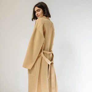 NWT Nanushka Alamo Wool Silk Robe Coat Size L